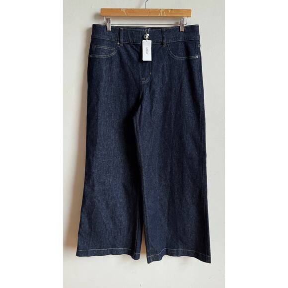 NWT SPANX Raw Indigo Wide Leg Pull-On Jeans - Picture 1 of 11